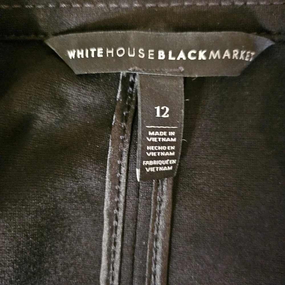 WHBM Military Trophy Blazer Jacket Black Faux Leather Trim Size 12 - Picture 2 of 8